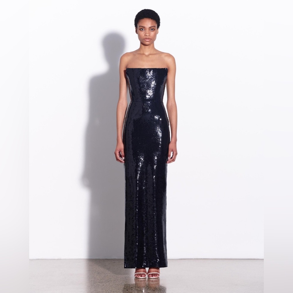 Alex Perry Strapless Column Sequin Gown